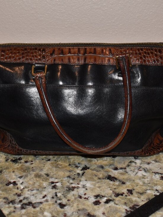 Brahmin Handbags - Brahmin Black Leather Crandall Tuscan Satchel